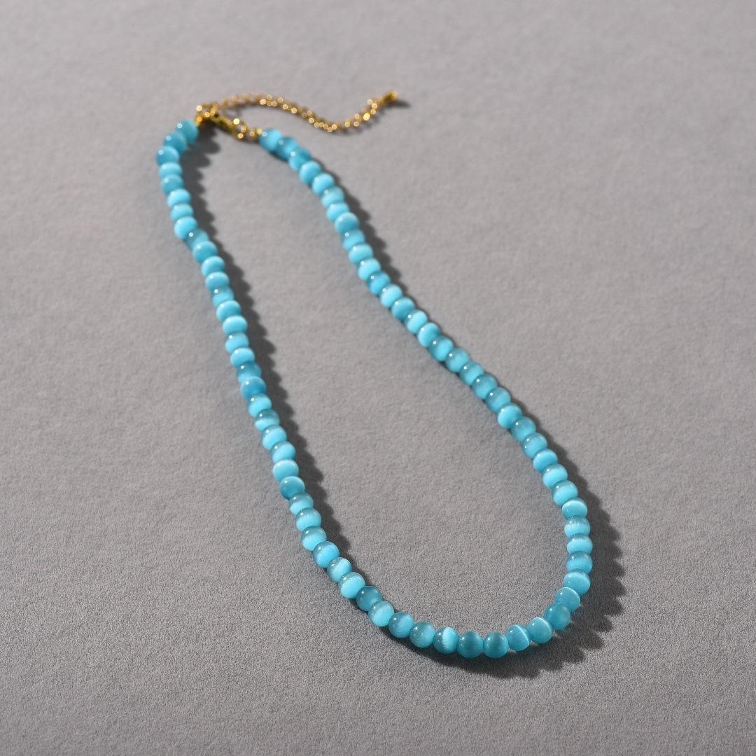 

Богемный темперамент Свежий опал Бусины Высококачественная прочная цепь Нишевая индивидуальность Тренд Универсальное ожерелье