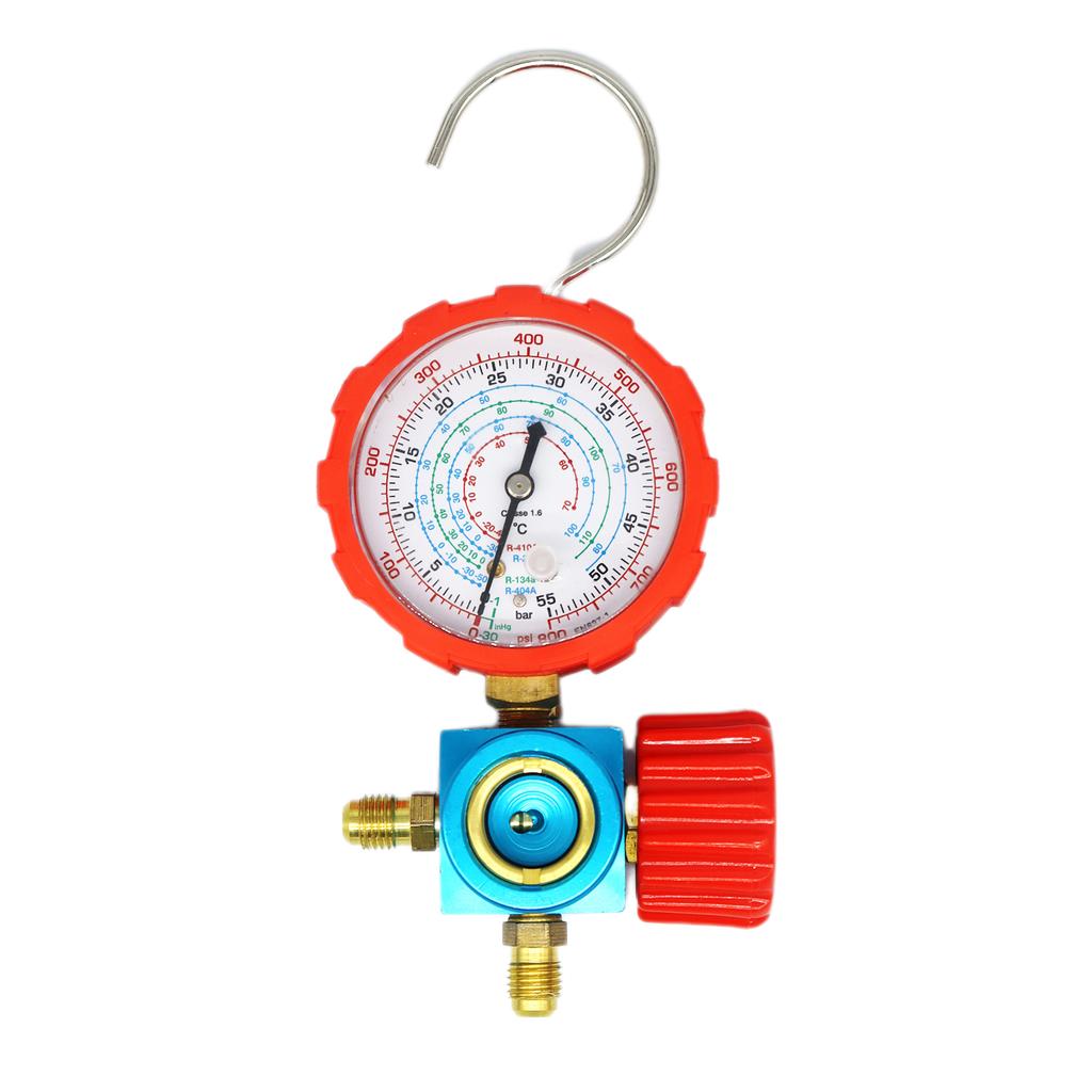 Verteilermessgerät-Kit für R22/R410A/R134A/R404A-Klimaanlagen-Verteilermessgerät, Hoch- und Niederdruck-Kühlwerkzeug mit Schauglas