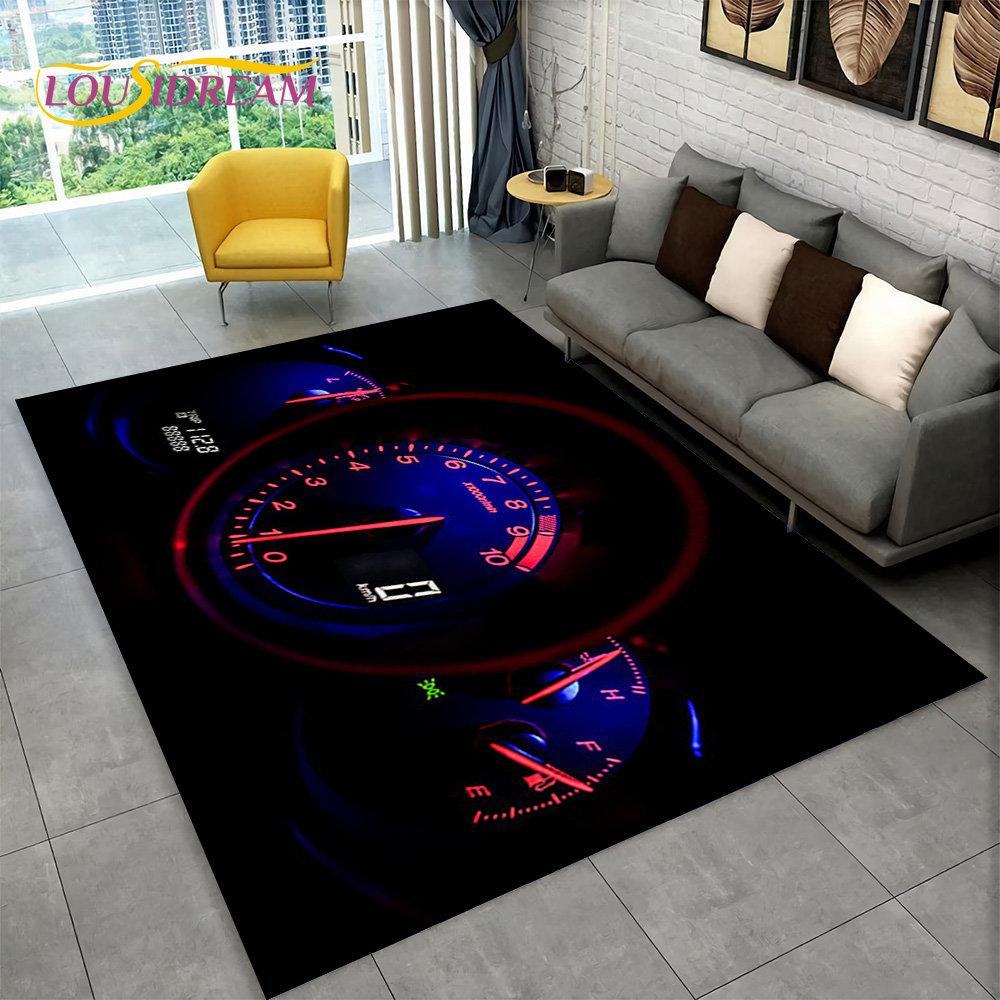 3D Car Racing Dashboard Area Rug Large,Carpet Rug for Living Room Bedroom Sofa Kitchen Doormat Decor,Kid Play Non-slip Floor Mat