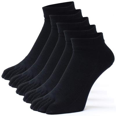 Socks for 5 Short Ankle Made In [Apple] Five-finger Men, Pairs, Length, Length, Odor-resistant, 100% Cotton, Black, Japan, 24-27cm