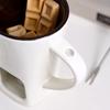Keramik Schokoladenfondue Becher Käsefondue Tassen mit Gabeln Persönlicher Schokoladenschmelzbecher für Käse Butter Snacks Teelicht Kerze Mini Köcheln