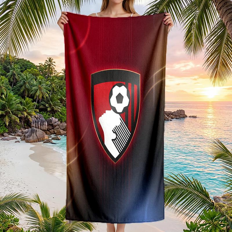 Bournemouth Football Beach Towel Soft Microfiber Summer Towel Quick Dry Absorbent Towel for Beach Swimming Pool Travel