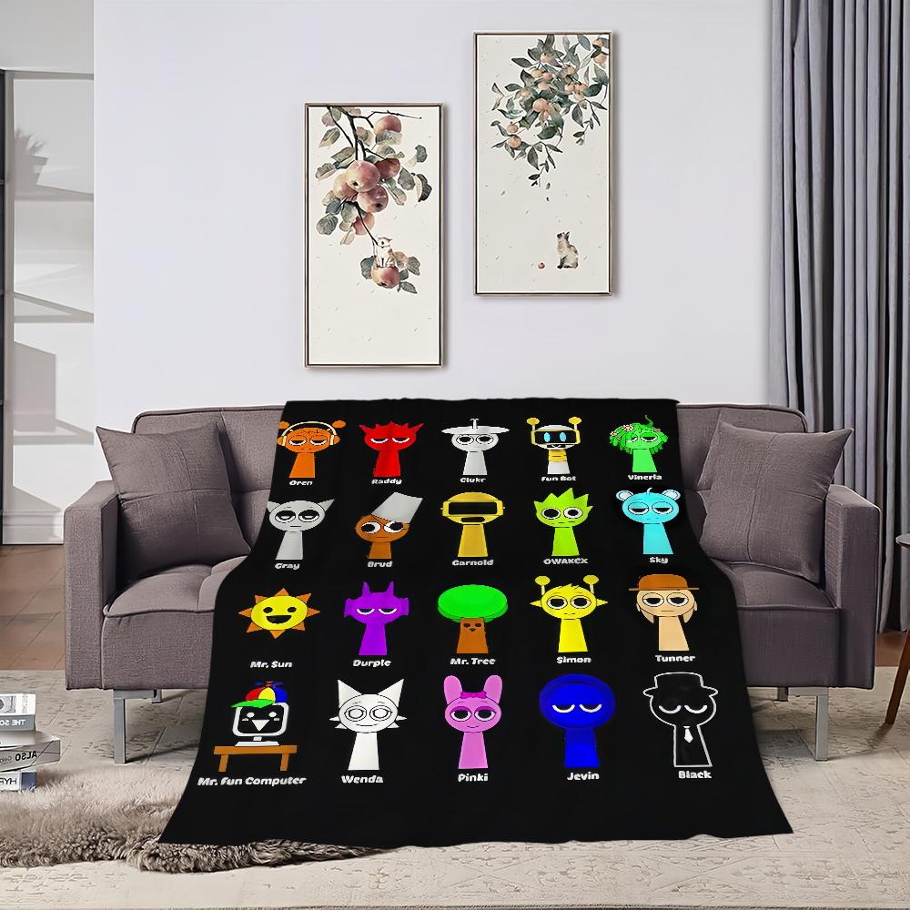 Sprunki Incredibox Játék Takaró Plüss Szundikáló Kanapé Szőnyeg Nappalihoz Meleg Iroda Hálószoba Születésnap Otthon Utazás Gyerek Ajándékok