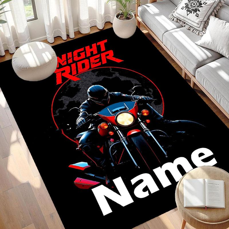 Custom Name Personalized Knight Rider Print Carpet, Versatile Home Decor Rug, for Playroom, Apartment, Balcony, Entryway, Hallway Gift