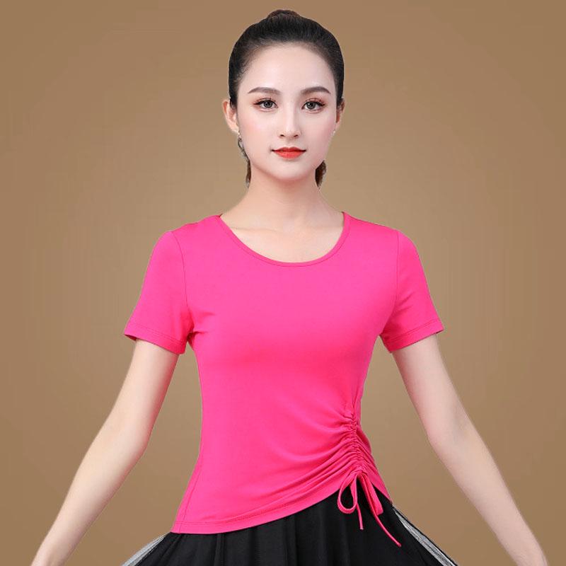 Women's Modal Square Dance Top: Summer Practice & Performance T-Shirt for Middle-Aged & Elderly