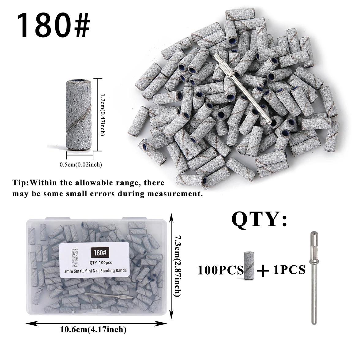 

80/120/180/240 100 шт. 3 мм Маленькие Мини Шлифовальные Ленты Наборы Для Удаления Акрила и Гель-лака 180#