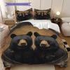 Black Bear Pattern Bedding Quilt Set Quilt Cover Pillowcase Home Decoration Birthday Gift (1 * duvet cover + 2 * pillowcase, without core)