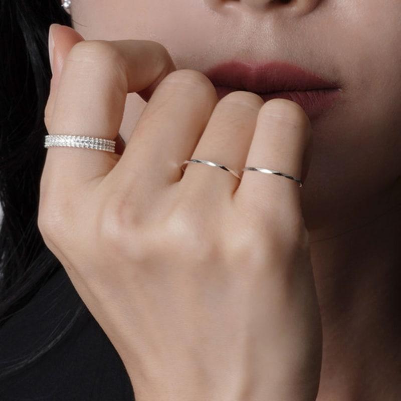 JUDY AND PAUL [925 Silver] Muse Cut Daily All-Silver Ring