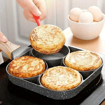 Wszechstronna 4-dołkowa patelnia nieprzywierająca do omletów, jajek, pierogów i steków - idealna do gotowania indukcyjnego