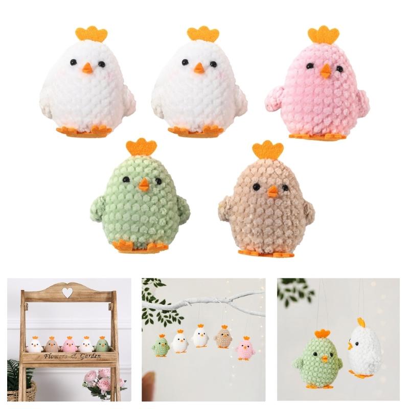 Pack of 5 3D Chick Hanging Decorations for Easter and Spring Festivities Polyester Foam Hanging Ornaments