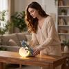 Holding Ball Resin Figurine Lamp, Battery Operated LED Decorative Light for Home Shelf Bedroom Desk