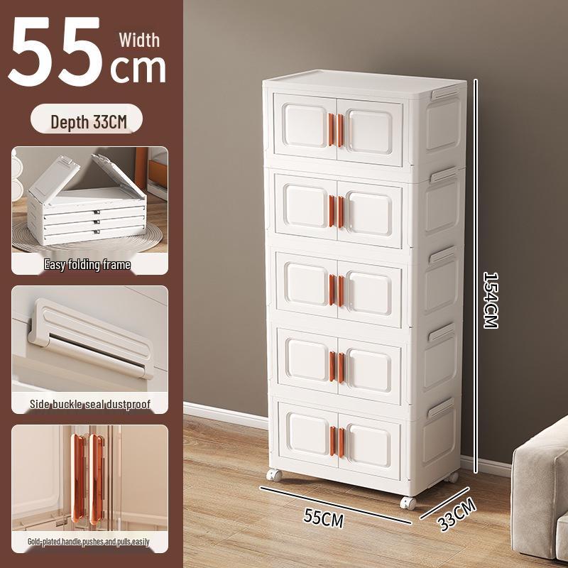 Foldable Children's Wardrobe: Plastic Organizer for Baby Clothes, Toys, Snacks
