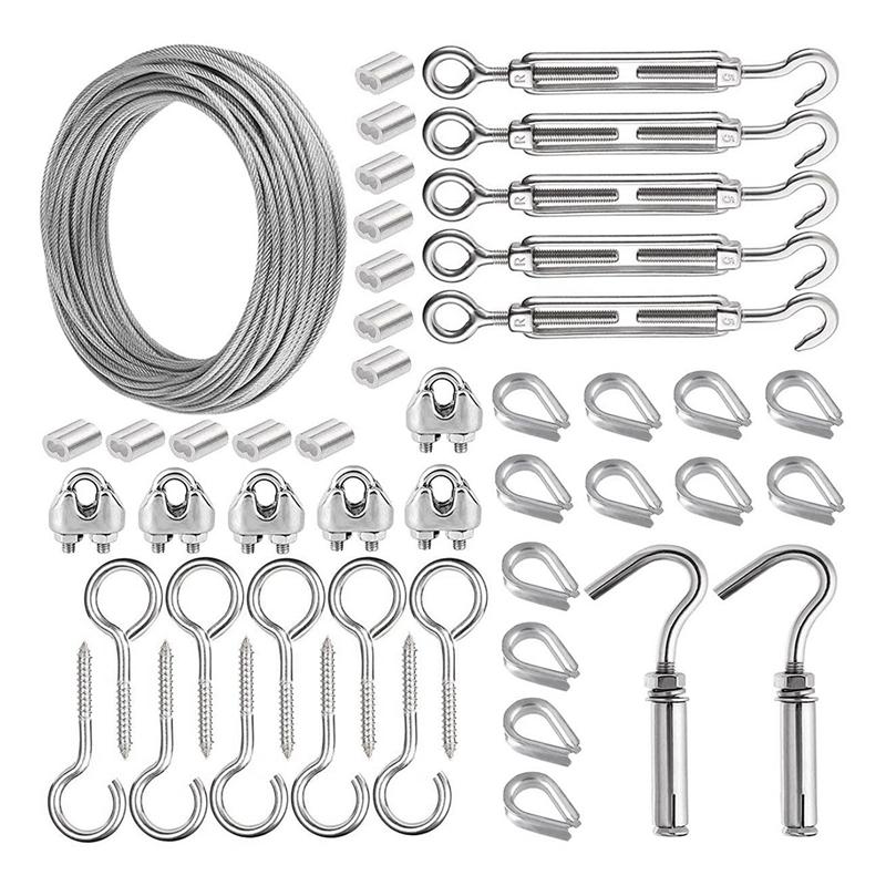 ABBY-Turnbuckles For Cables Wire Trellis Kit Wire Rope Kit For Wire Curtain Hanging System NONE серебряный