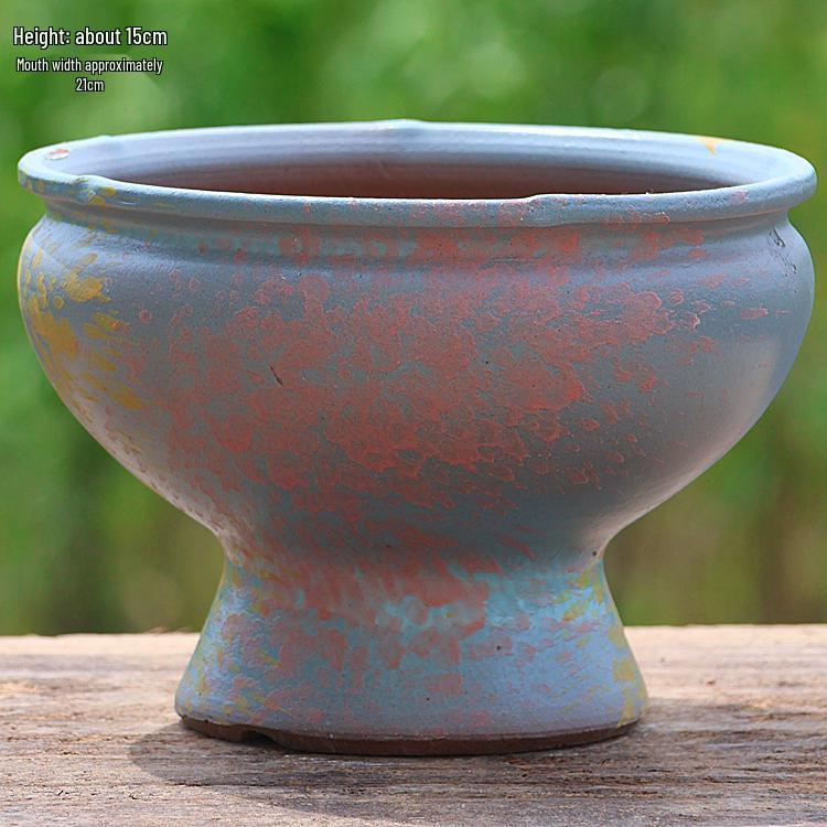 Minimalist Large Coarse Pottery Flower Pot for Succulents and Green Plants