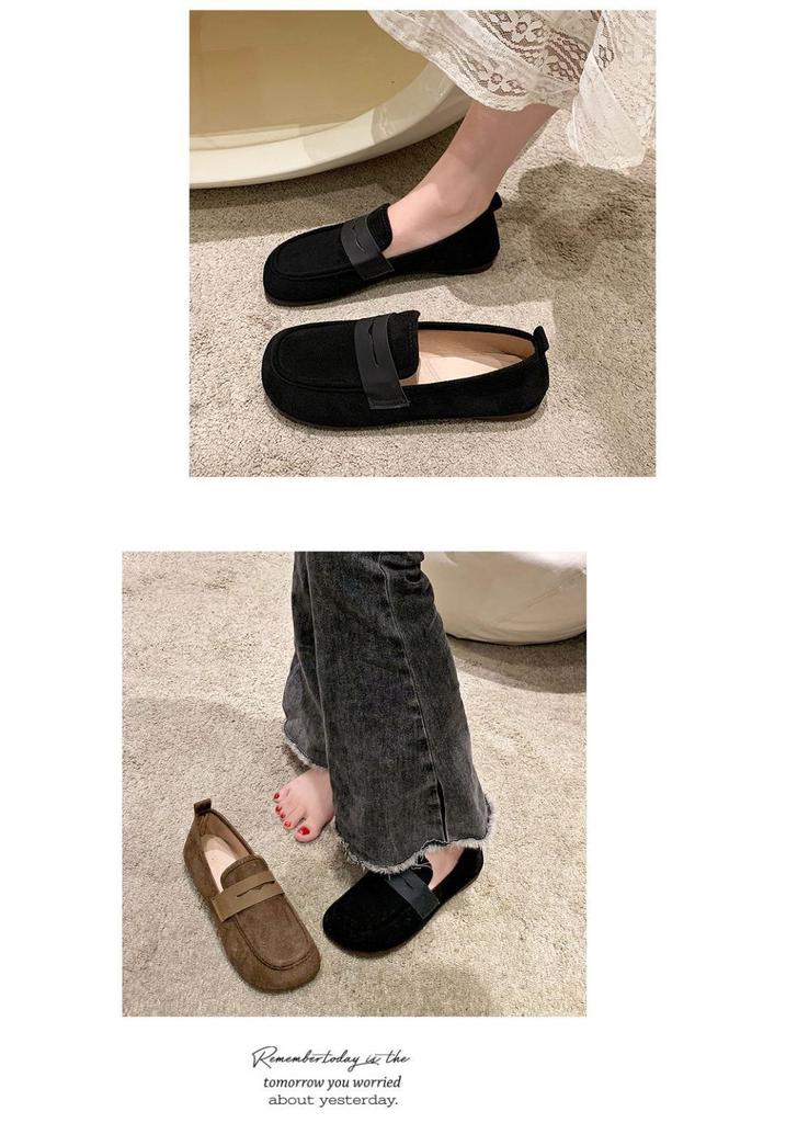 Non-slip Slip-On Leather Loafers for Wide Feet Women, Spring-Summer 2024 Collection