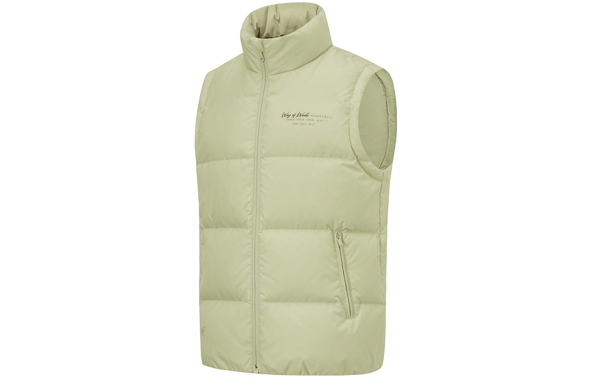 Li Ning Down Vests Men s Foam Khaki Stand Collar Moderate Other AMRT029-3 S