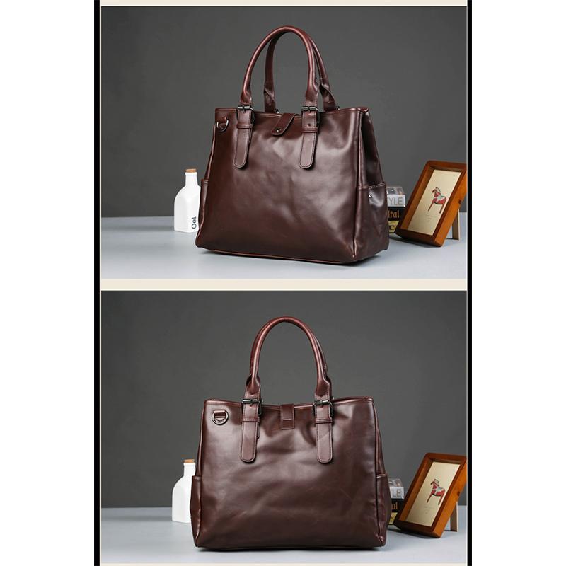 Genți de mână bărbătești, Serviete din piele de mare capacitate, Genți messenger casual bărbătești, Genți de umăr retro, Genți de calculator business