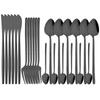 24Pcs Pink Gold Cutlery Set Knife Forks Coffee Spoon Tableware Set Mirror Flatware Stainless Steel Dinnerware Western Silverware