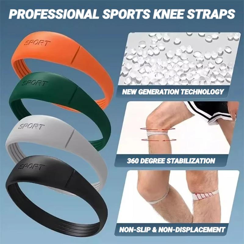 2Pcs Silicone Patella Tendon Knee Straps Support Care Strap Fixed Protection Flexible Sports Band Patellar Strape Brace Shock