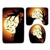Halloween Shower Curtain Floor Mat Combination Four-Piece Set Bathroom Toilet Carpet Door Mat