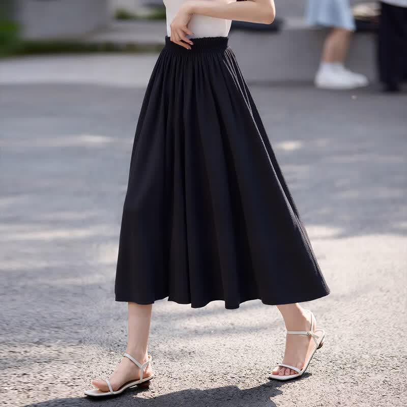 Sllsky Women s Summer High-Waisted Wide-Leg Culottes M