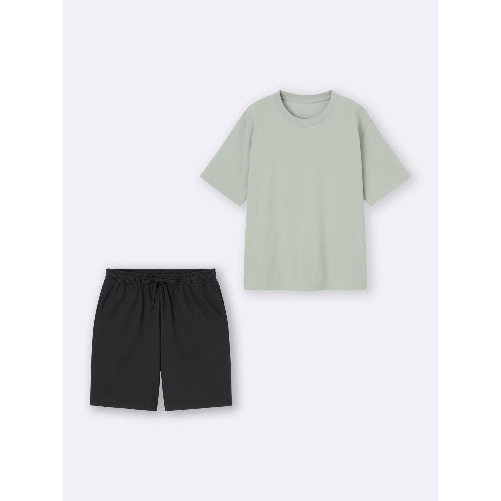 GU by Uniqlo Stil Trocken Übergroßes Set Kurzarm Shorts