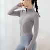 Women's Slim Fit Stand-up Collar Yoga Jacket - High Elasticity Long Sleeve Shirt for Autumn/Winter Outdoor Sports & Fitness