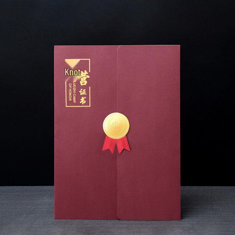 

Elegant European Style Tri-fold Honor Certificate and Appointment Letter Cover for Kindergarten