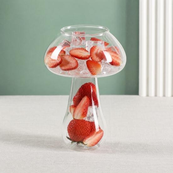 Mushroom Cocktail Glass Cup, Creative Clear Wine Glasses, Cute Coffee Cups, Novelty Drinkware Bar KTV Tool
