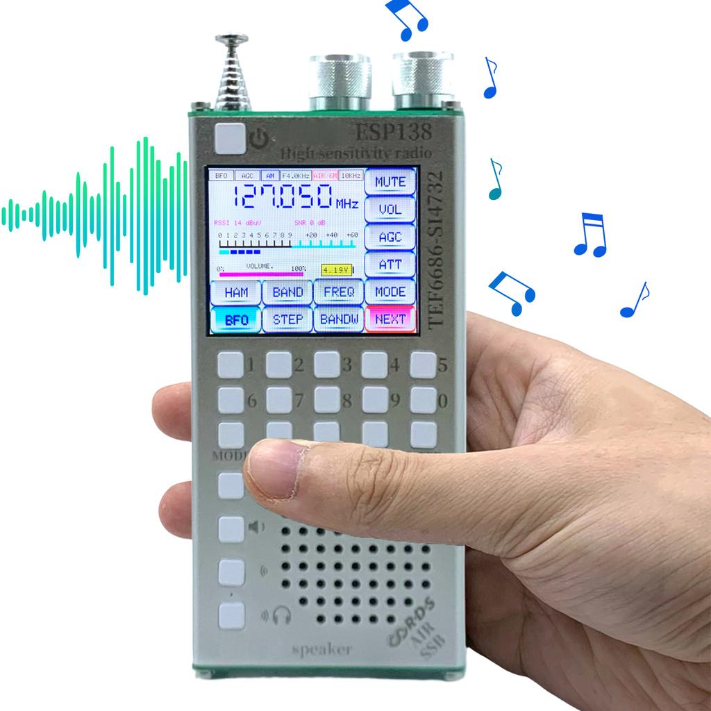 Dual Modes Multifunctional BT Radio ESP138 ESP32 SI4732 RDS Data Display Radio Type-C Charging for Bluetooth-Compatible Speakers