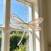 Apanhador de Sol de Cristal Falso, Libélula Borboleta Criador de Arco-Íris, Pingente de Contas de Prisma para Pendurar na Janela para Decoração de Casa Jardim