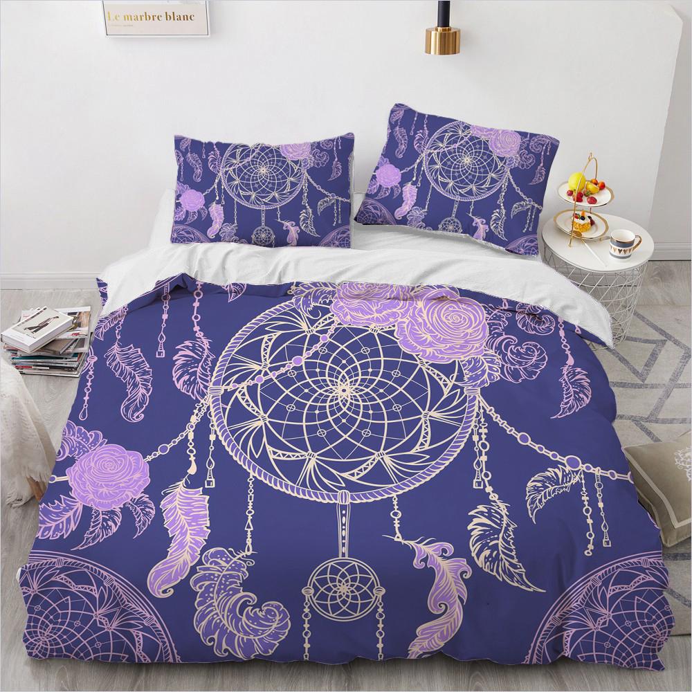 Dream Catching Net Bedding Set Dream Catching Net Duvet Cover and Pillow Case 2/3 Pieces High Definition Digital Printing Soft Home Decoration