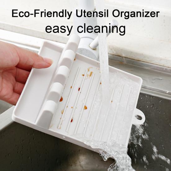 

2 шт. стойка для хранения, прочная, легко чистящаяся, утолщенная, с отверстием для подвешивания, гладкая поверхность, органайзер с крышкой-ложкой