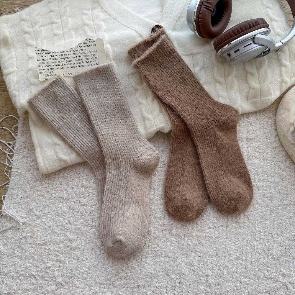 Autumn Winter Floor Sleeping Socks Thicken Knitted Crew Socks 2025 Cashmere Socks