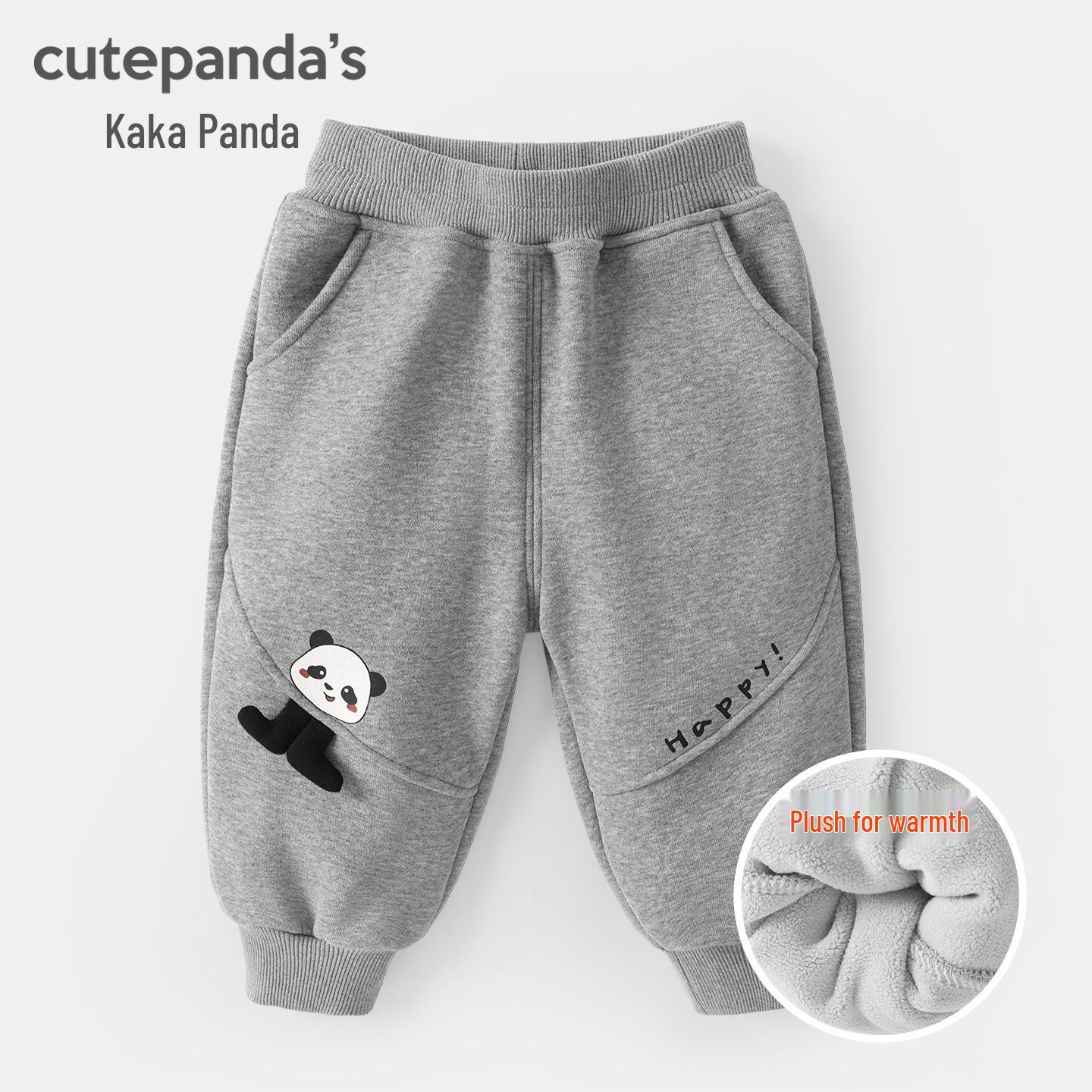 

Детские зимние спортивные штаны Kaka Panda на флисовой подкладке - Теплые осенне-зимние брюки для мальчиков и девочек 73 cm