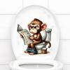 1PC Sticker Toilet Decoration, Newspaper Monkey Removable Wall Sticker