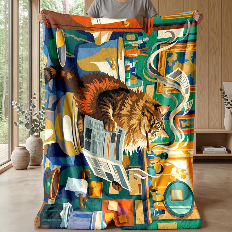 Canine Cloudy Dreamscape blanket Personalized Name Flannel Blanket Soft Cozy Plush Throw for Sofa Bed Lightweight Home Decor