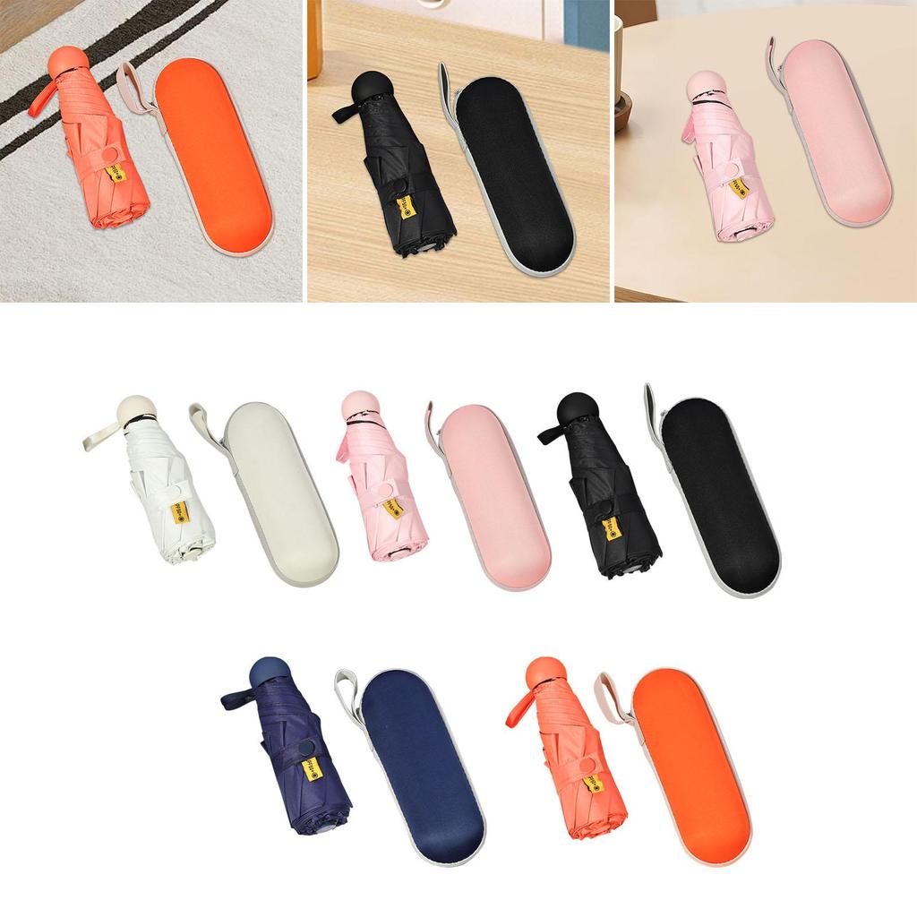 Folding Umbrella Strong Sun Protection with Black Coating Small Sun Umbrella