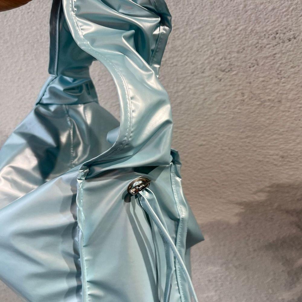 Handväska Dragskopåse Koreansk Stil Toteväska Trendig Veckad Nylon Axelväska Dam