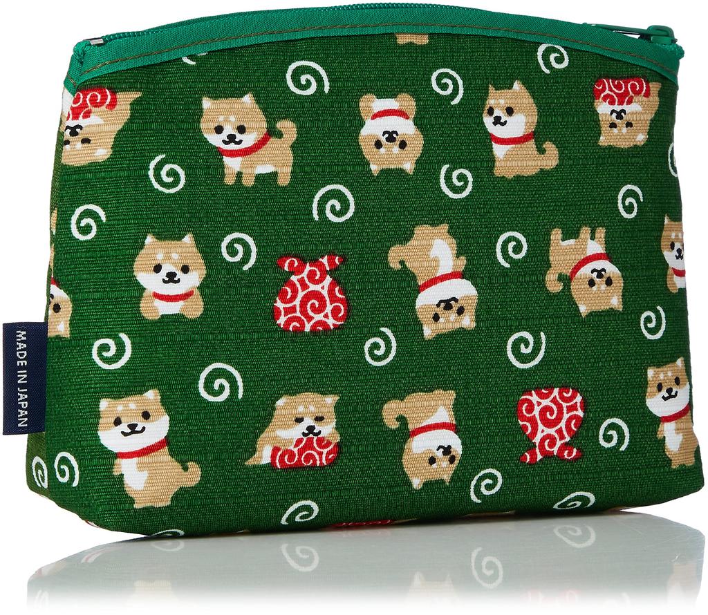 Maeda Senko Wafubiyori Errand Bottom 117648 Mameshiba's Pouch, Green,