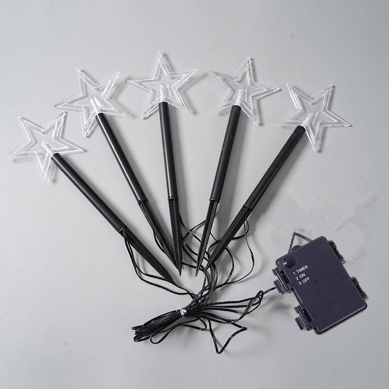 

Рождественские солнечные фонарики Водонепроницаемые аккумуляторные рождественские звездочки Газонные фонарики Дорожки Рождественские украшения Светодиодные фонари Газон 565 5 LED