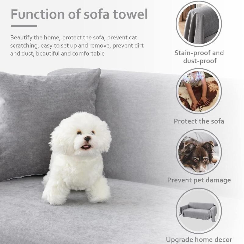 Multipurpose Waterproof Sofa Blanket Solid Color Large Size Anti Scratch Dust Proof Fabric For Couch Chair Living Room Decor