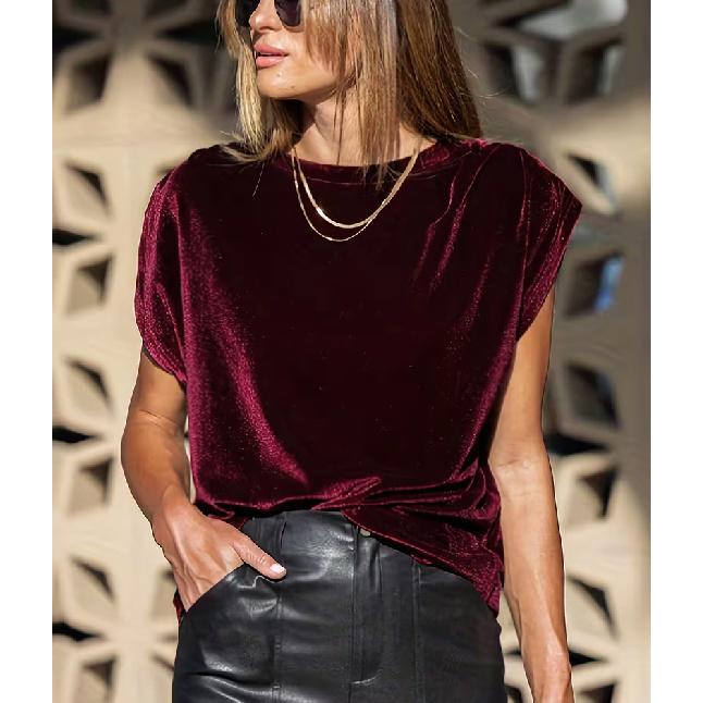 2026 New Spring/Summer Women's Fashion Casual Solid Color T-Shirt Top