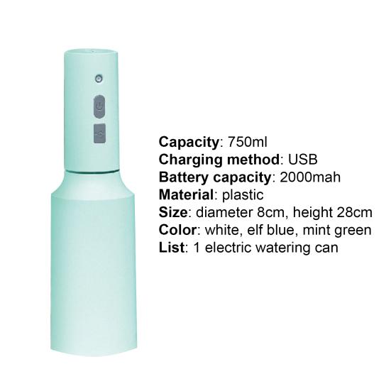 750ML Electric Spray Bottle Automatic USB Charging Easy To Use High Pressure Mist Spray Bottle for Garden