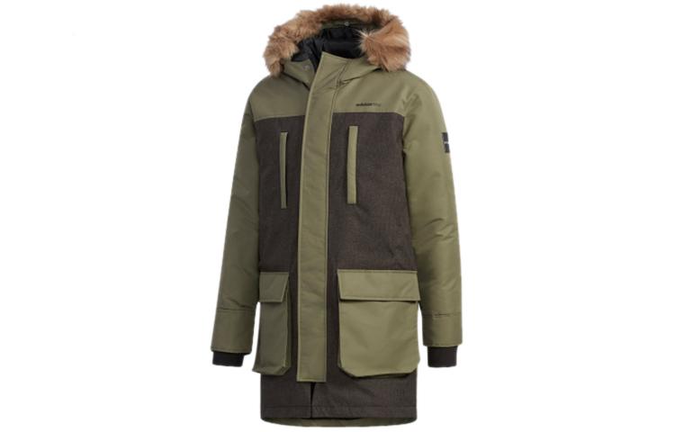Adidas Neo Down Jackets Men s Khaki Brown Hooded Moderate Other EI4396 S