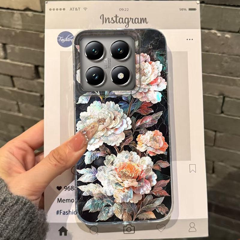 

Роскошный Цветочный Эстетичный Чехол для Телефона для Девочек Женщин Для Xiaomi 14T 13T Pro 14Tpro 13Tpro 11 Lite 5G NE Противоударный Бампер Fundas Чехол Xiaomi 11 Lite 5G белый