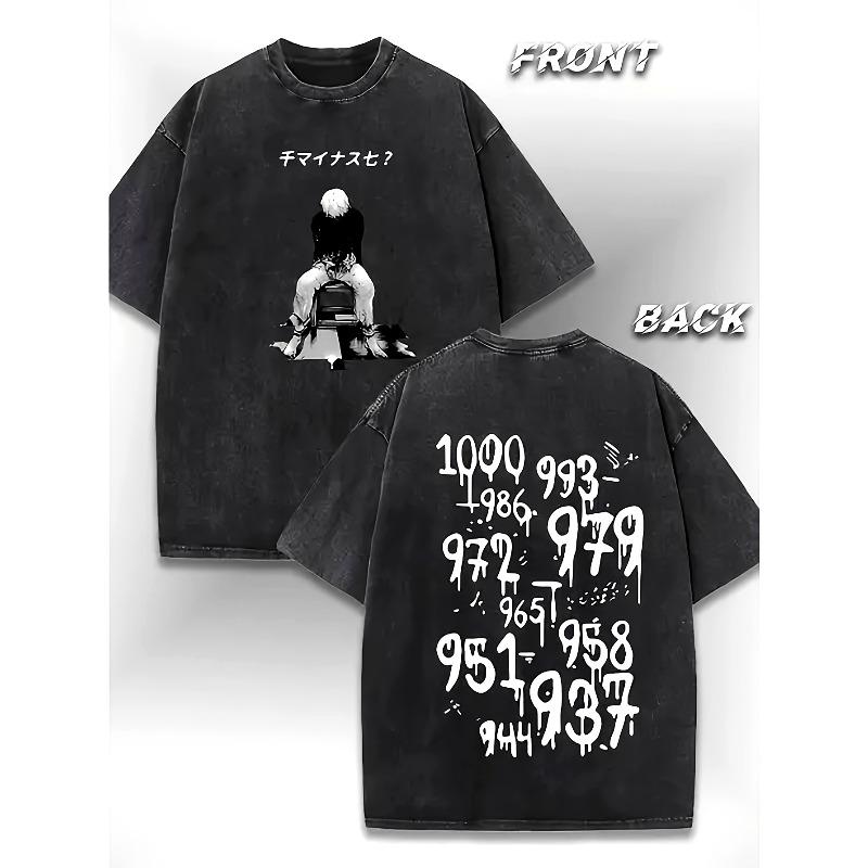 

European sizes Men S Vintage Street Style T-Shirt with a Round Neck And Short Sleeves, Perfect for Casual Wear in Any Season S чёрный