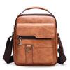 Men's PU Leather Vertical Crossbody Shoulder Bag - Business Casual Handbag and Travel Backpack