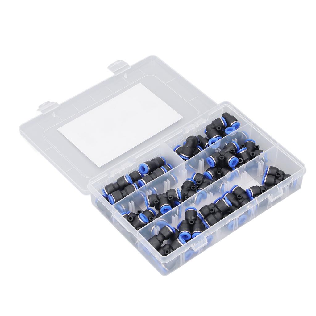Kit de 40 pièces Raccords Pneumatiques 14 pouces Pousser pour Connecter Répartiteur Té Coude Connecteurs Droits pour