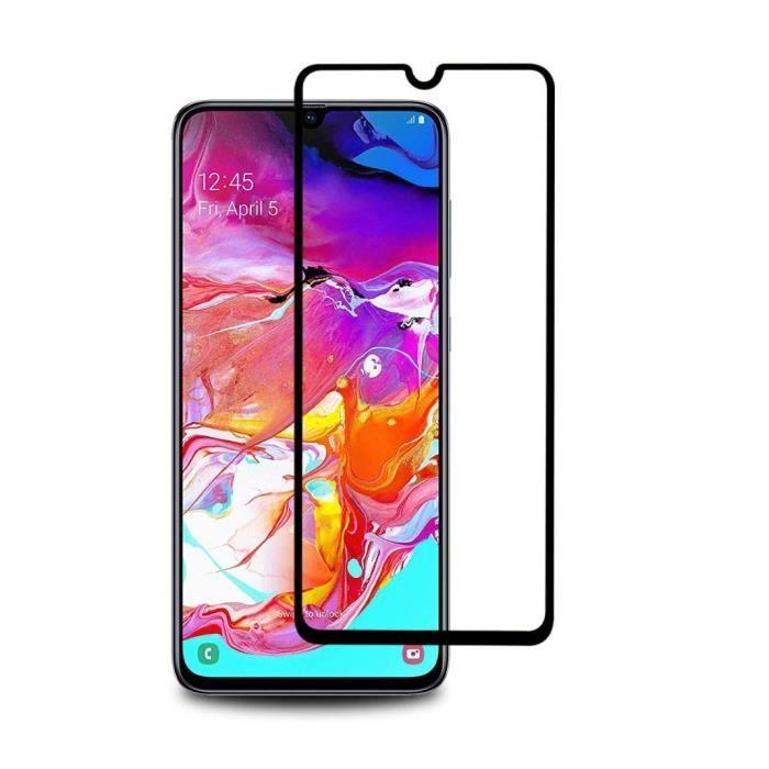 Verre Trempe pour Samsung Galaxy A70 [Pack 3] Film Transparent Intégral Bord Noir Vitre Protection Ecran Phonillico®